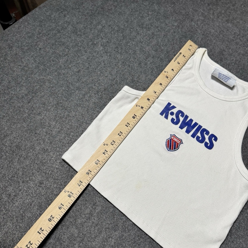 K Swiss x Forever 21 Ribbed Logo Tank Top‎ Womens M Y2K Retro Streetwear - Picture 7 of 7